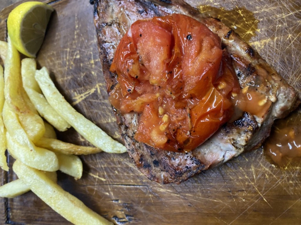 Ψαρονέφρι με ψητή ντομάτα