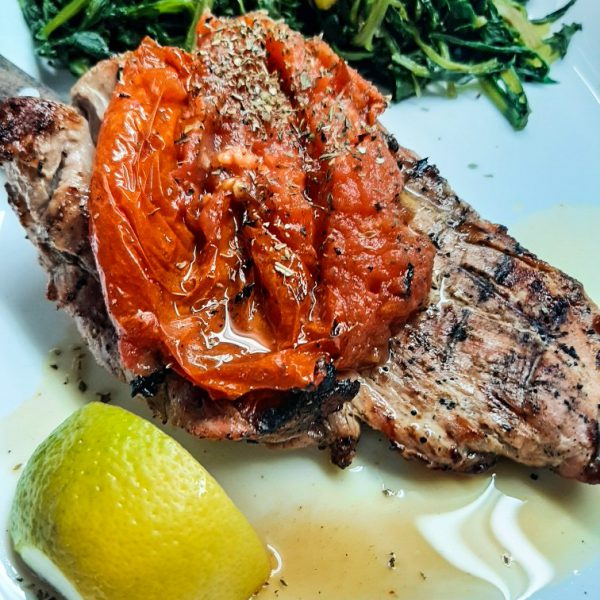 Ψαρονέφρι με ψητή ντομάτα